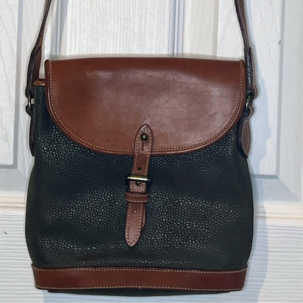 Vintage Mulberry Mole Scotch Grain & Cognac Calf Leather. Crossbody Bucket Bag.